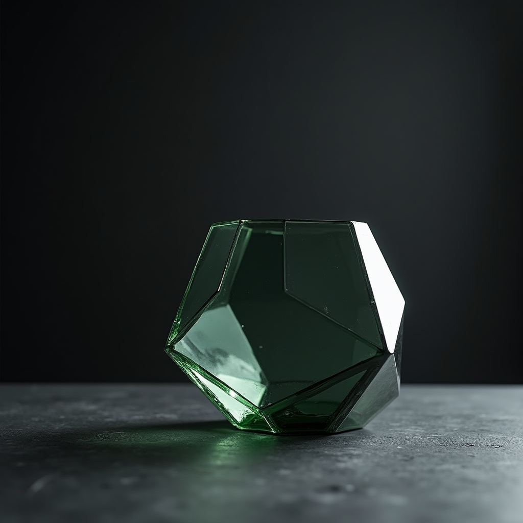 Contenitore geometrico in vetro a forma di prisma per terrario moderno
